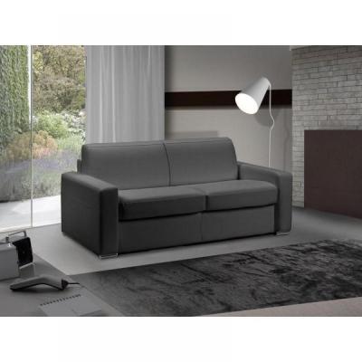 ITALIAN SPIRIT Canap&eacute; lit 2-3 places MASTER convertible EXPRESS 120 cm Cuir Gris Graphite MATELAS 18 CM INCLUS