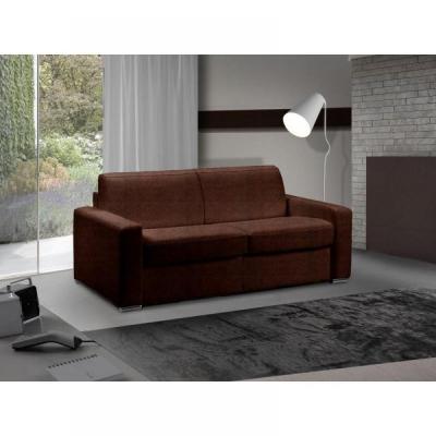ITALIAN SPIRIT Canap&eacute; lit 2-3 places MASTER convertible EXPRESS 120 cm, microfibre marron MATELAS 18 CM INCLUS