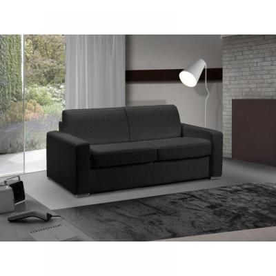 ITALIAN SPIRIT Canap&eacute; lit 2-3 places master convertible express 120 cm tweed cross noir matelas 18 cm inclus