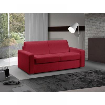 ITALIAN SPIRIT Canap&eacute; lit 2-3 places master convertible express 120 cm tweed cross rouge matelas 18 cm inclus