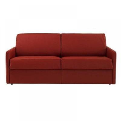 ITALIAN SPIRIT Canap&eacute; lit 2-3 places sun convertible express 120cm cuir vachette bordeaux matelas &eacute;paisseur 16cm