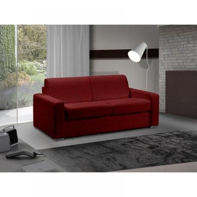 ITALIAN SPIRIT Canap&eacute; lit 3-4 places master convertible express 160 cm microfibre bordeaux matelas 18 cm inclus.