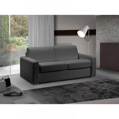 INSIDE 75 Canap&eacute; lit 3 places master convertible express 140 cm cuir gris graphite matelas 18 cm inclus