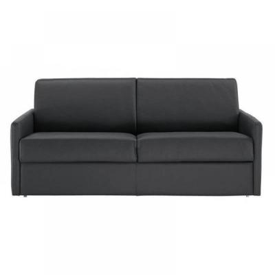 ITALIAN SPIRIT Canap&eacute; lit 3 places sun convertible express 140cm cuir vachette noir matelas &eacute;paisseur 16cm