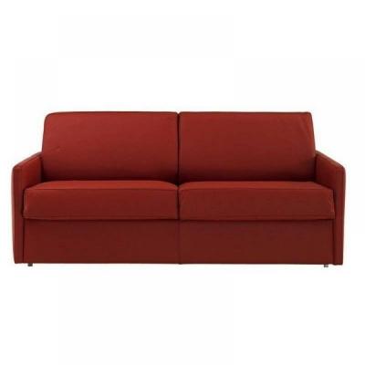 ITALIAN SPIRIT Canap&eacute; lit 3 places SUN convertible EXPRESS 140cm cuir vachette bordeaux matelas &eacute;paisseur 16cm