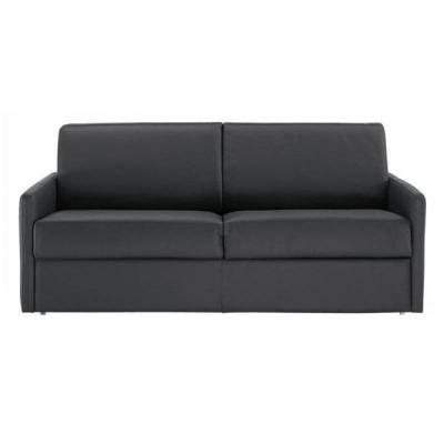 ITALIAN SPIRIT Canap&eacute; lit 3 places SUN convertible EXPRESS 140cm polyur&eacute;thane noir matelas &eacute;paisseur 16cm