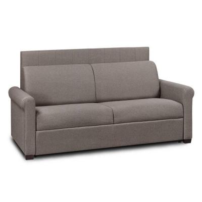 ITALIAN SPIRIT Canap&eacute; lit 4 places express lattes 160cm matelas 16 cm t&ecirc;te de lit int&eacute;gr&eacute;e velours marron fonc&eacute;