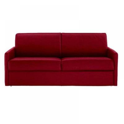 ITALIAN SPIRIT Canap&eacute; lit 4 places sun convertible express 160cm tweed rouge matelas &eacute;paisseur 16cm
