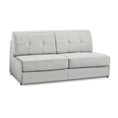 ITALIAN SPIRIT Canap&eacute; lit compact 2-3 places denso express 120cm cuir vachette blanc matelas 18cm
