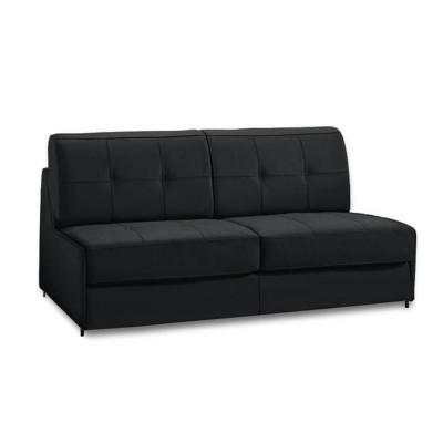 ITALIAN SPIRIT Canap&eacute; lit compact 2-3 places denso express 120cm cuir vachette noir matelas 18cm