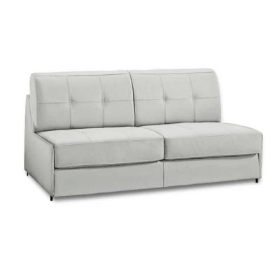 ITALIAN SPIRIT Canap&eacute; lit compact 3-4 places denso express 160cm cuir vachette blanc matelas 18cm