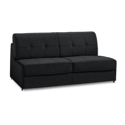 ITALIAN SPIRIT Canap&eacute; lit compact 3 places denso express 140cm cuir vachette noir matelas 18cm