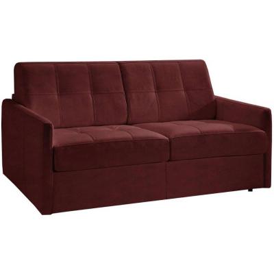 ITALIAN SPIRIT Canap&eacute; lit cube convertible en microfibre bordeaux couchage 160cm express matelas 16 cm
