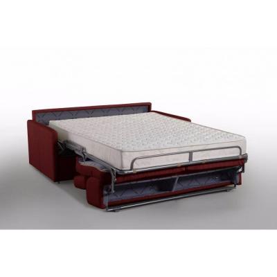 ITALIAN SPIRIT Canap&eacute; lit montmartre en microfibre bordeaux couchage 160cm matelas 18cm sommier lattes renatonisi