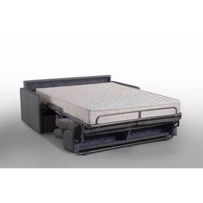 ITALIAN SPIRIT Canap&eacute; lit MONTMARTRE en microfibre graphite couchage 160cm MATELAS 18CM sommier lattes RENATONISI