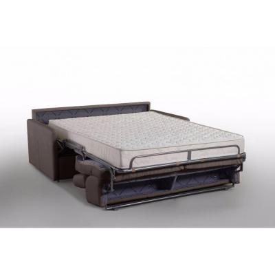 ITALIAN SPIRIT Canap&eacute; lit montmartre en microfibre marron couchage 160cm matelas 18cm sommier lattes renatonisi