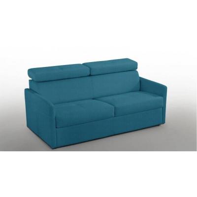ITALIAN SPIRIT Canap&eacute; lit montmartre express matelas 18cm sommier lattes renatonisi tweed bleu