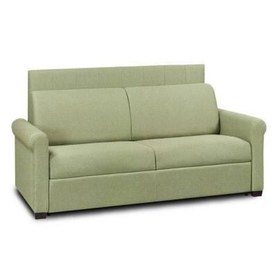 ITALIAN SPIRIT Canap&eacute; lit opera express lattes 120cm matelas 16cm t&ecirc;te de lit int&eacute;gr&eacute;e velours vert
