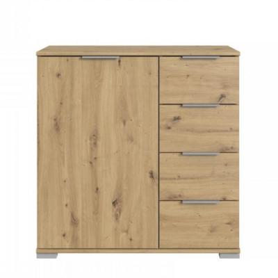 Commode ENSSE 4 tiroirs 1 porte ch&ecirc;ne artisan natural Bois Inside75