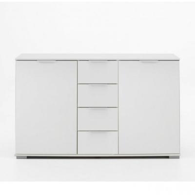 Commode ENSSE 4 tiroirs 2 portes blanc blanc Bois Inside75