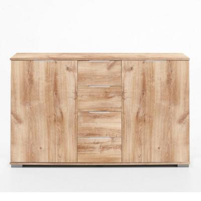 Commode ENSSE 4 tiroirs 2 portes ch&ecirc;ne poutre natural Bois Inside75