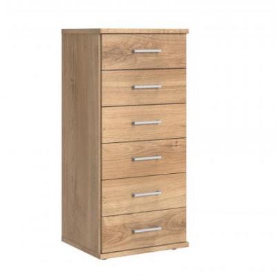 Commode laval 6 tiroirs blanc et ch&ecirc;ne poutre 46 x 40 cm