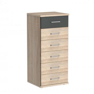 Commode laval 6 tiroirs ch&ecirc;ne graphite 46 x 40 cm