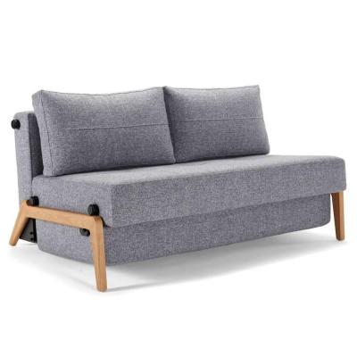 INNOVATION LIVING  Canap&eacute; design CUBED WOOD 02 convertible lit 200*140 cm tissu Twist Granite