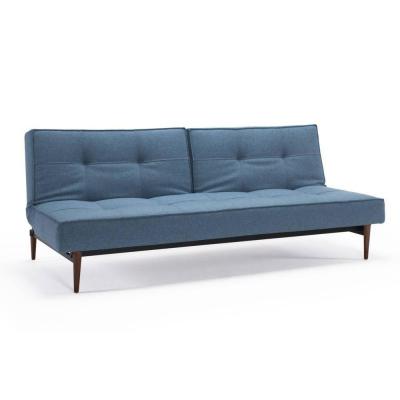 INNOVATION LIVING Canape SPLITBACK STYLETTO Sofa Mixed Dance Light Blue convertible lit 115*200 cm pi&eacute;tement noyer