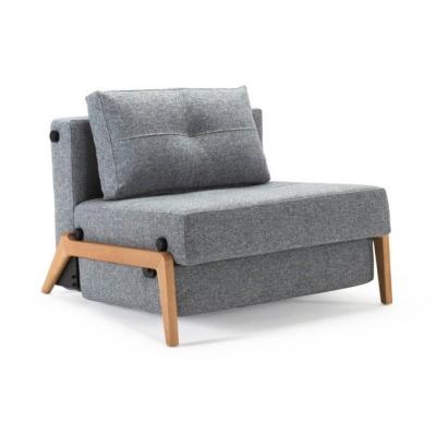 INNOVATION LIVING  Fauteuil design SOFABED CUBED 02 WOOD Twist Granite convertible lit 200*90 cm