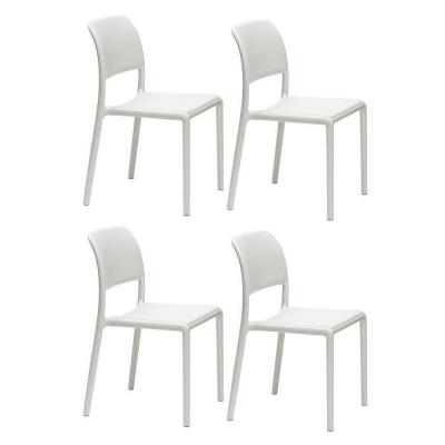 Lot de 4 chaises river empilables design coloris blanc. 20100881267