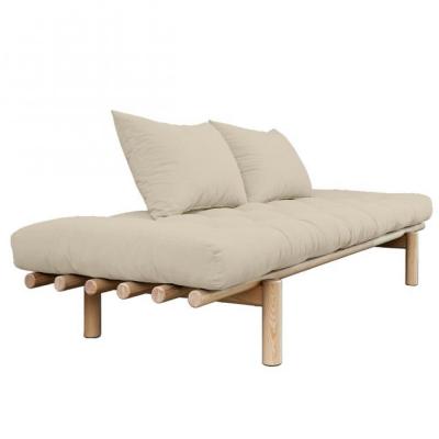 KARUP DESIGN M&eacute;ridienne futon pace en pin coloris beige couchage 75*200 cm.