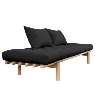 KARUP DESIGN M&eacute;ridienne futon pace en pin coloris gris fonc&eacute; couchage 75*200 cm.