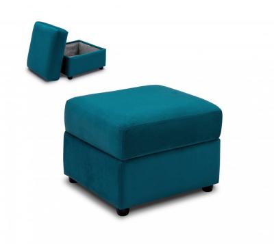 ITALIAN SPIRIT Pouf COFFRE DREAMER velours bleu turquoise bleu Cuir Inside75