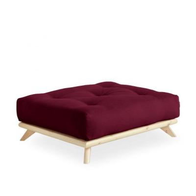 KARUP DESIGN Pouf futon senza pin naturel coloris bordeaux de 90 x 100 cm.