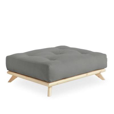 KARUP DESIGN Pouf futon SENZA pin naturel coloris gris de 90 x 100 cm.