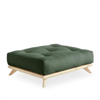 KARUP DESIGN Pouf futon senza pin naturel coloris vert olive de 90 x 100 cm.