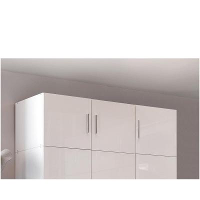 Sur meuble armoire penderie 3 portes MALTA laqu&eacute;es blanc cass&eacute; L : 120 cm