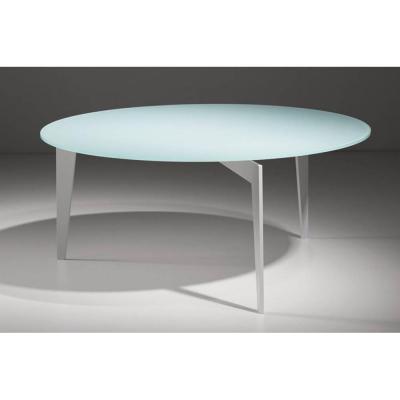 Table basse ronde MIKY en verre blanc blanc Verre Inside75