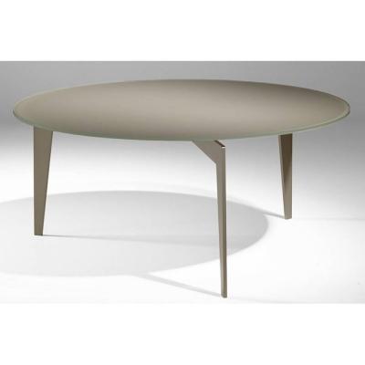 Table basse ronde MIKY en verre taupe taupe Verre Inside75