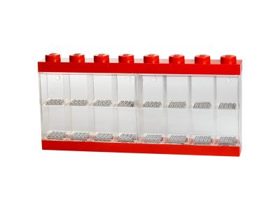 LEGO  vitrine 16 mini figurines 38 x 18 cm en polypropyl&egrave;ne rouge 