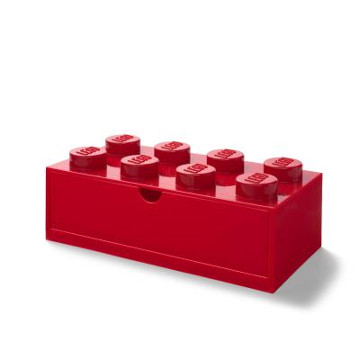 LEGO tiroir de bureau 8 plots 15,8 x 31,6 cm polypropyl&egrave;ne rouge