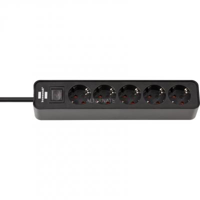 BRENNENSTUHL  1153250000 Power Strip 5 Outlets With Switch Noir