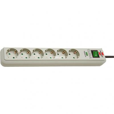 BRENNENSTUHL  Eco Line 6 Fold 1.5 M+shitch Surge Prot Beige