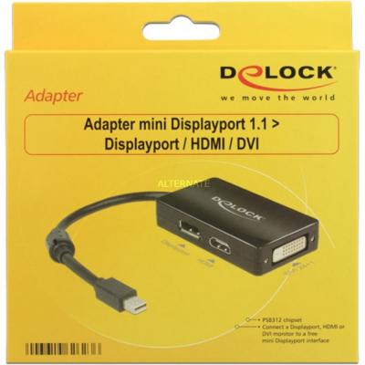 DELOCK  Adaptateur Mini Displayport Vers Hdmi Dvi Vga 62623