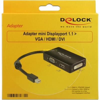 DELOCK  62631 Mini Displayport To Hdmi Dvi Vga Adapter Noir