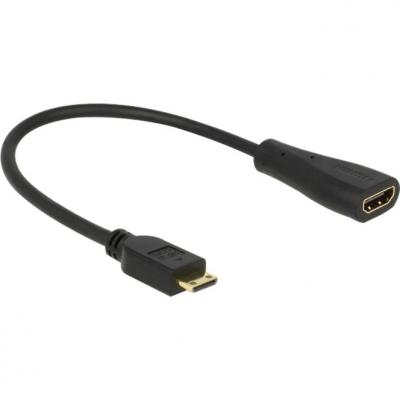 DELOCK  65650 Adaptateur HDMI avec Ethernet Mini-C vers A Noir