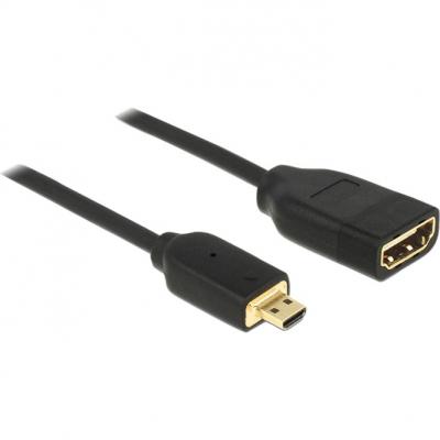DELOCK  Adaptateur HDMI HDMI (F) pour HDMI micro (M) 20 cm triple blindage noir support 4K