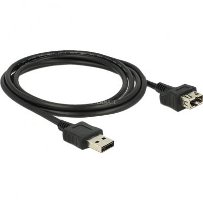 DELOCK  2m 2xUSB2.0-A c&acirc;ble USB USB 2.0 USB A Noir, C&acirc;ble d''extension