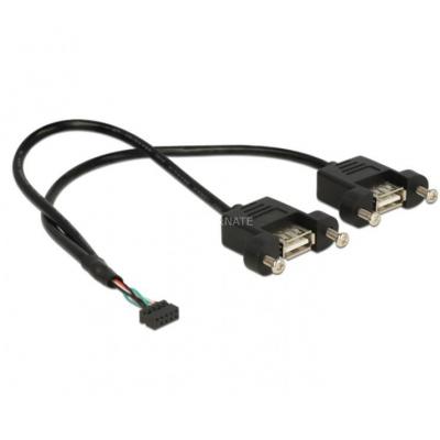 DELOCK  84832 c&acirc;ble USB 0,25 m USB 2.0 2 x USB A Noir